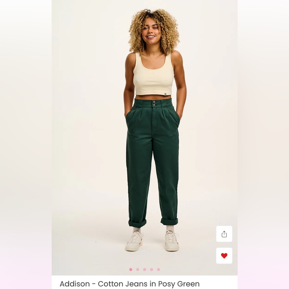 Addison Cotton Jeans in Posy Green